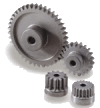 Spur gear LS made of Steel S45C, module 0.8, 50 teeth, thread M3, bore 4