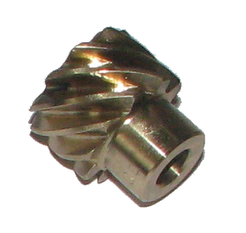 10 Zhne, Modul 1.5, Schraubenrad AN aus Alu-Bronze C95400, Bohrung 8