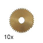 10x Spur gear FTB made of Brass Ms58, module 0.4, 36 teeth, bore 1,5