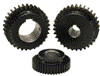 Spur gear SSG-J-SERIES made of Steel S45C, module 1, 44 teeth, thread M4, keyway 5x2,3, bore 16